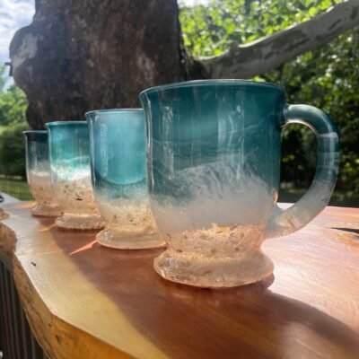 Beach-inspired coffee mug and glassware