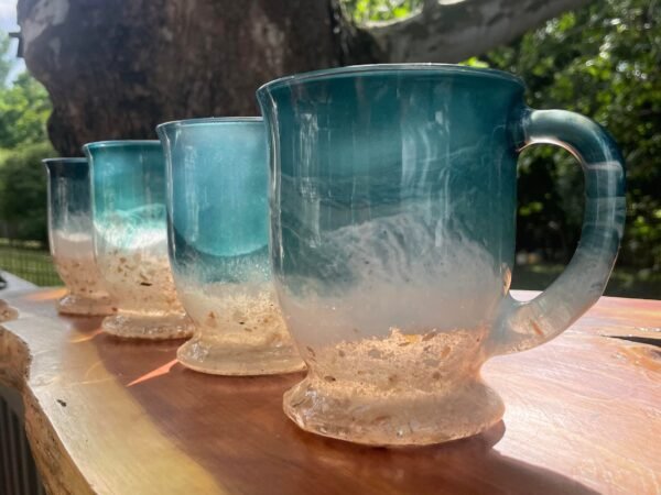 Beach-inspired coffee mug and glassware