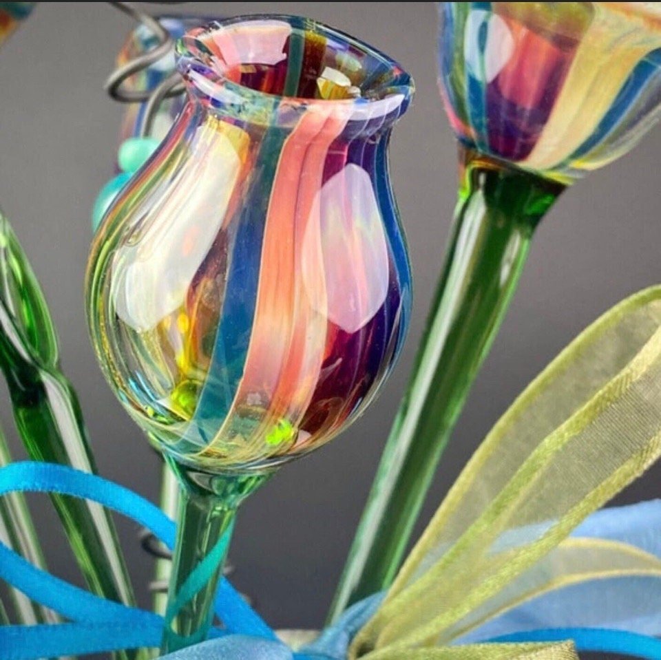 Blown Glass Flower Bouquet for Her