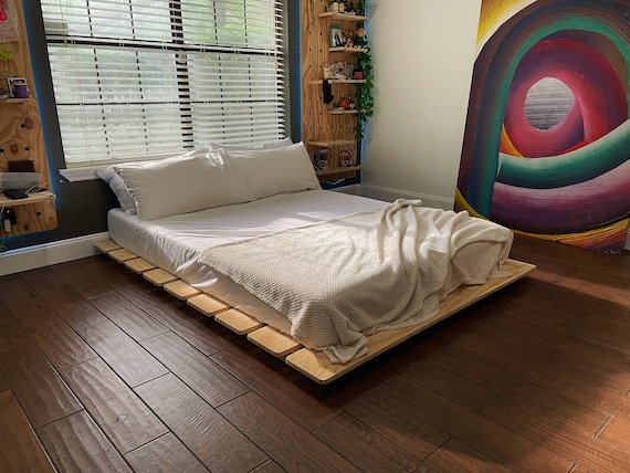 Enhancing Bedroom Decor with a Wooden Low Profile Platform Bed Frame