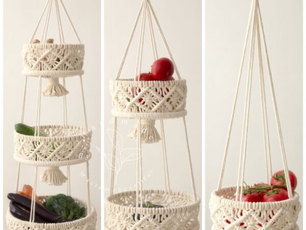 Hanging fruit basket for kitchen storage