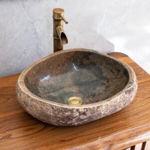 River Stone Vessel Sink Collection: Nature-Inspired Elegance