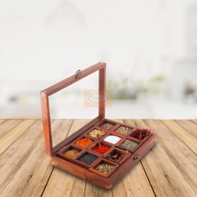 Wooden Spice Box Set Made in India