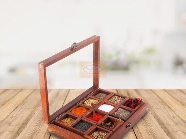 Wooden Spice Box Set Made in India