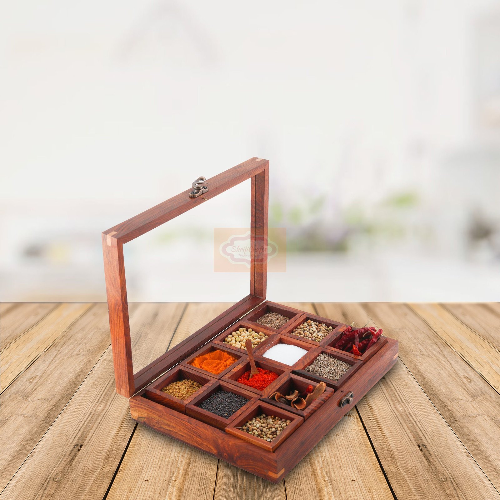 Wooden Spice Box Set Made in India